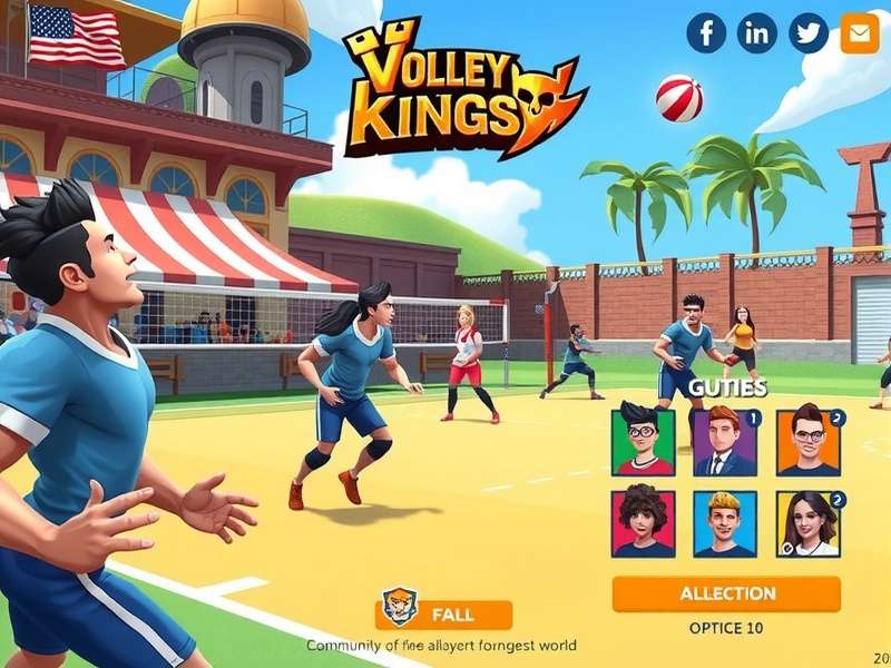 Volley Kings Dominion gameplay screenshot showing intense volleyball action